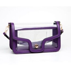 Women Bag PURPLE One-Shoulder Strap Superbowl Stadium Approved Clear Festival